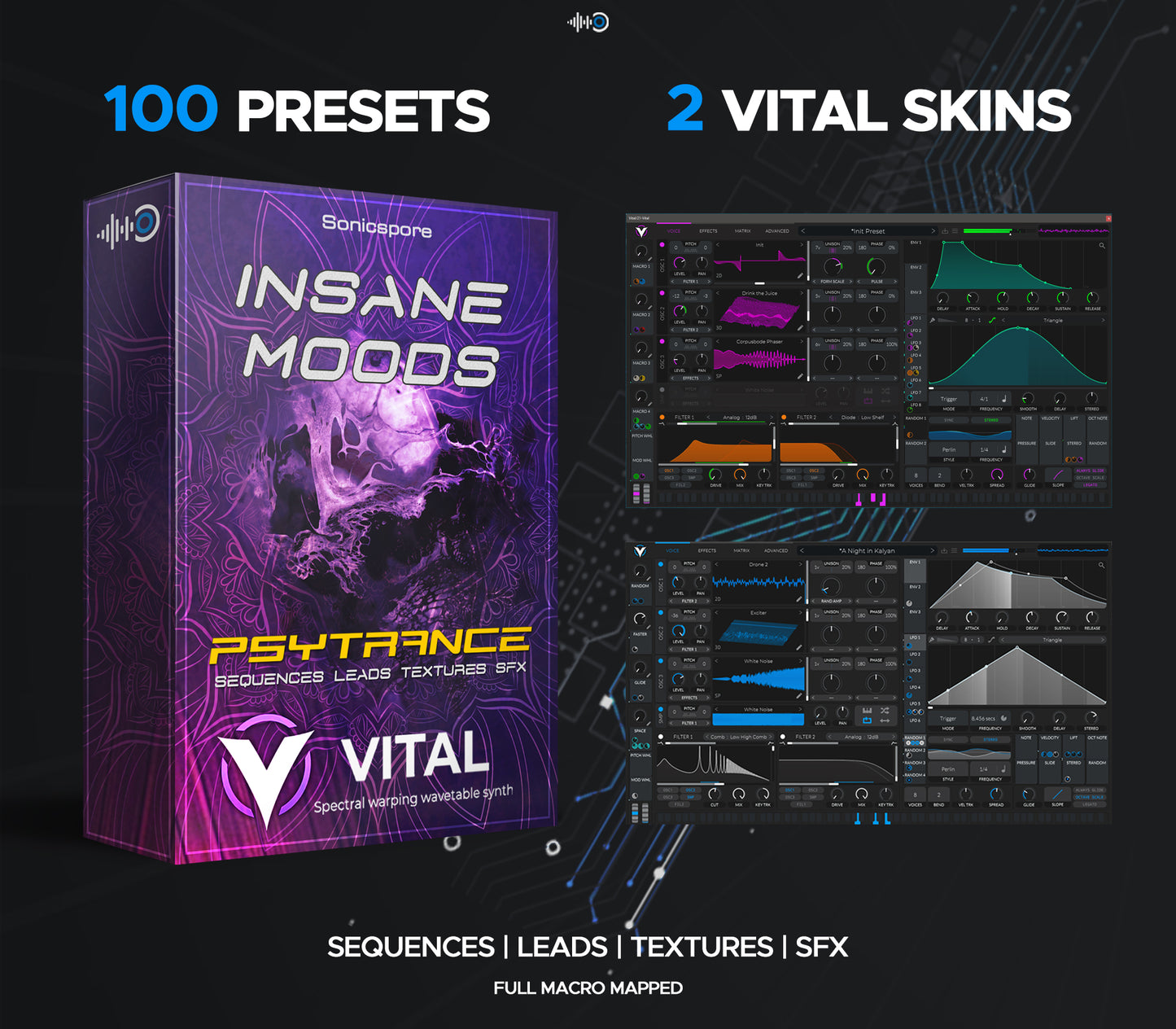 100 Professional Psytrance Soundbank Presets vital synth
