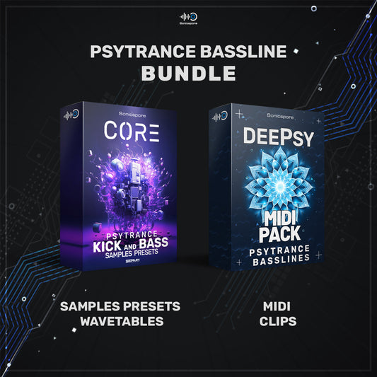 Sonicspore - PSYTRANCE BASSLINE BUNDLE ( Serum / Samples / Midi)