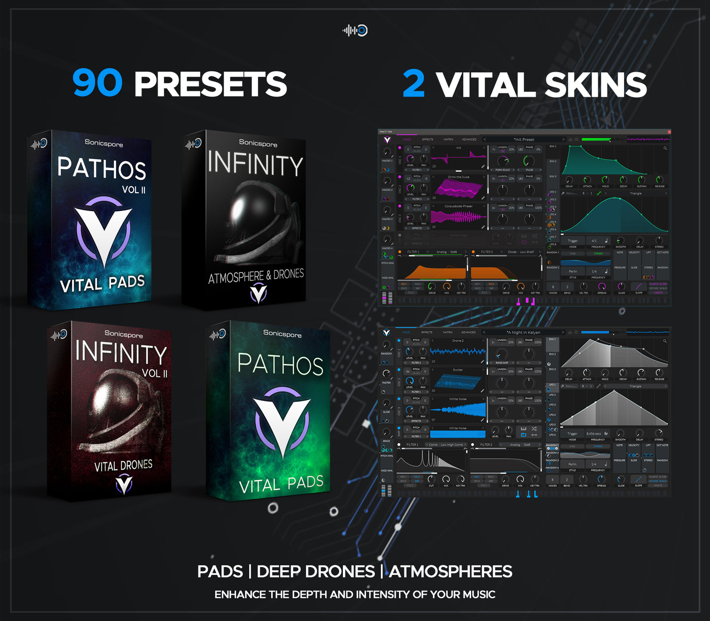 100 Ambient Pad and Drone Presets for Vital