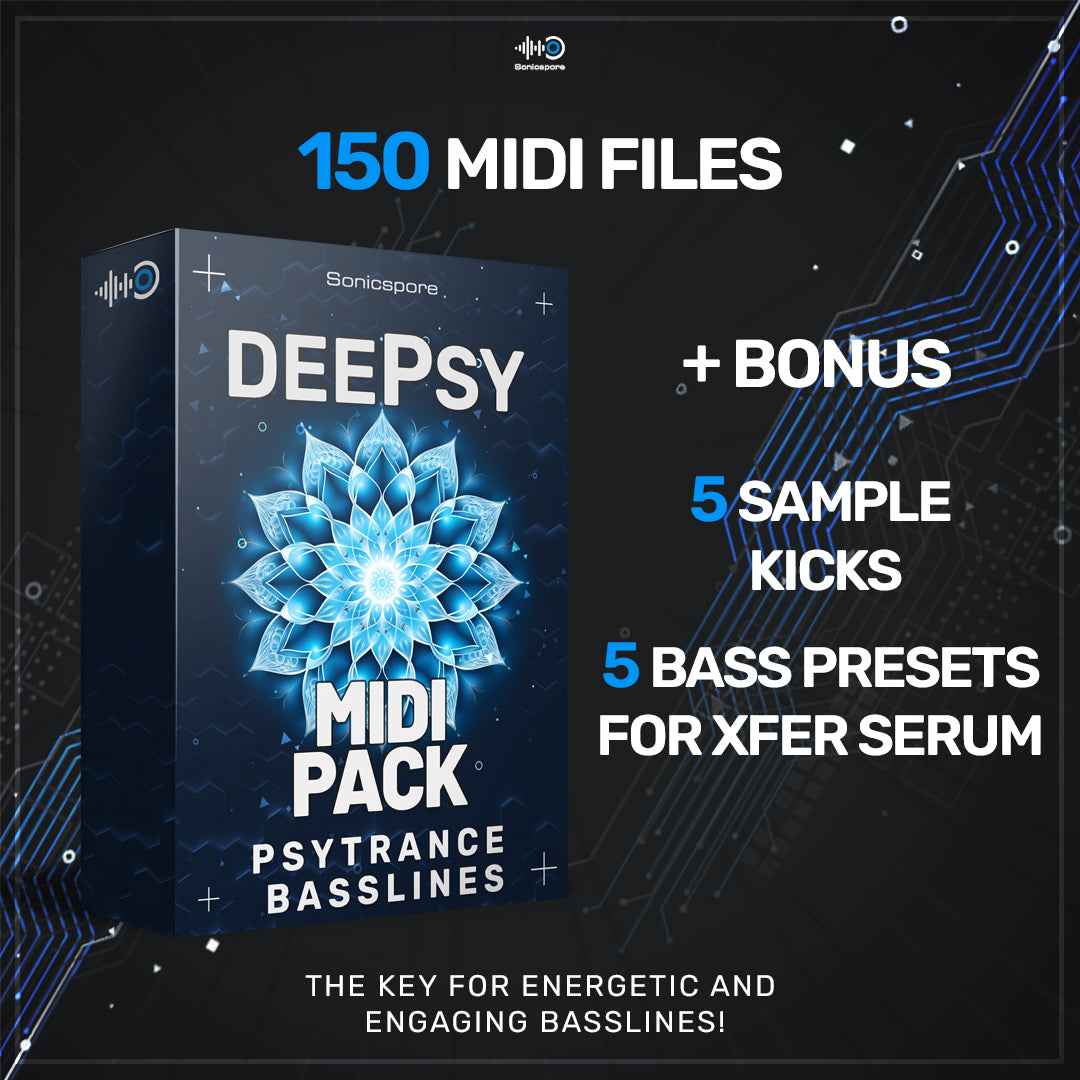 150 Professional Psytrance Bass MIDI Sequences