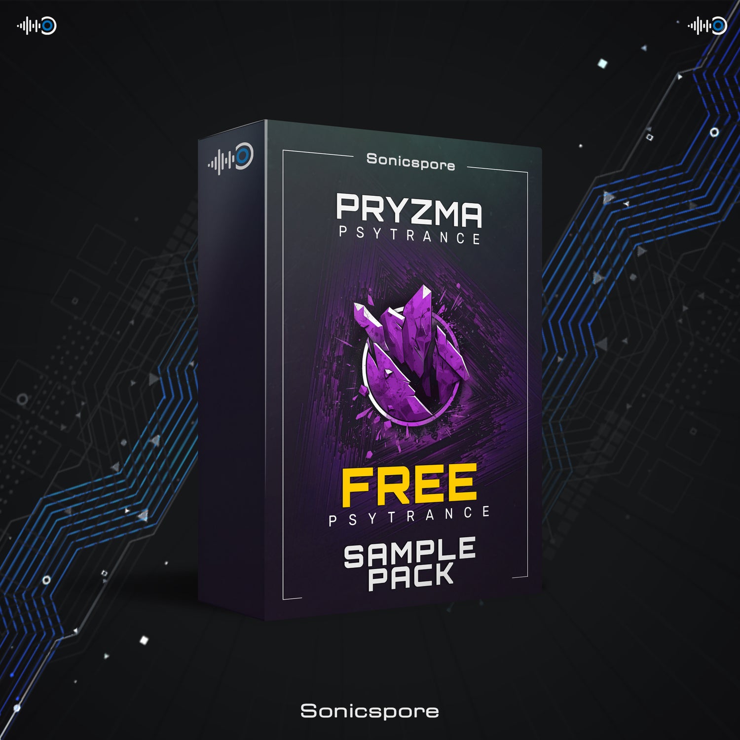 PRYZMA Free Psytrance Sample Pack - 200+ WAV loops and samples for modern production - Full-on, Dark & Twilight styles