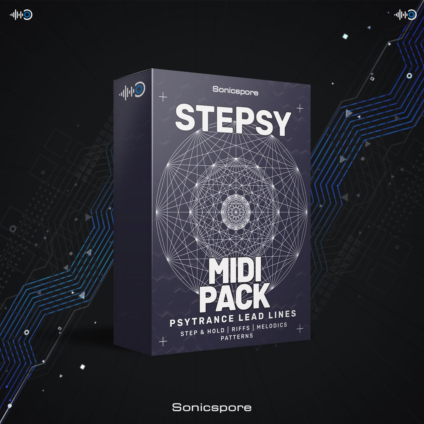 Sonicspore Stepsy Psytrance Lead MIDI Collection