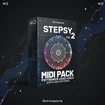 Sonicspore Stepsy 2 Psytrance Lead MIDI loops Collection pack