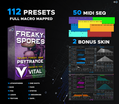 111 Professional Forest darkpsy hi tech Psytrance Presets for Vital